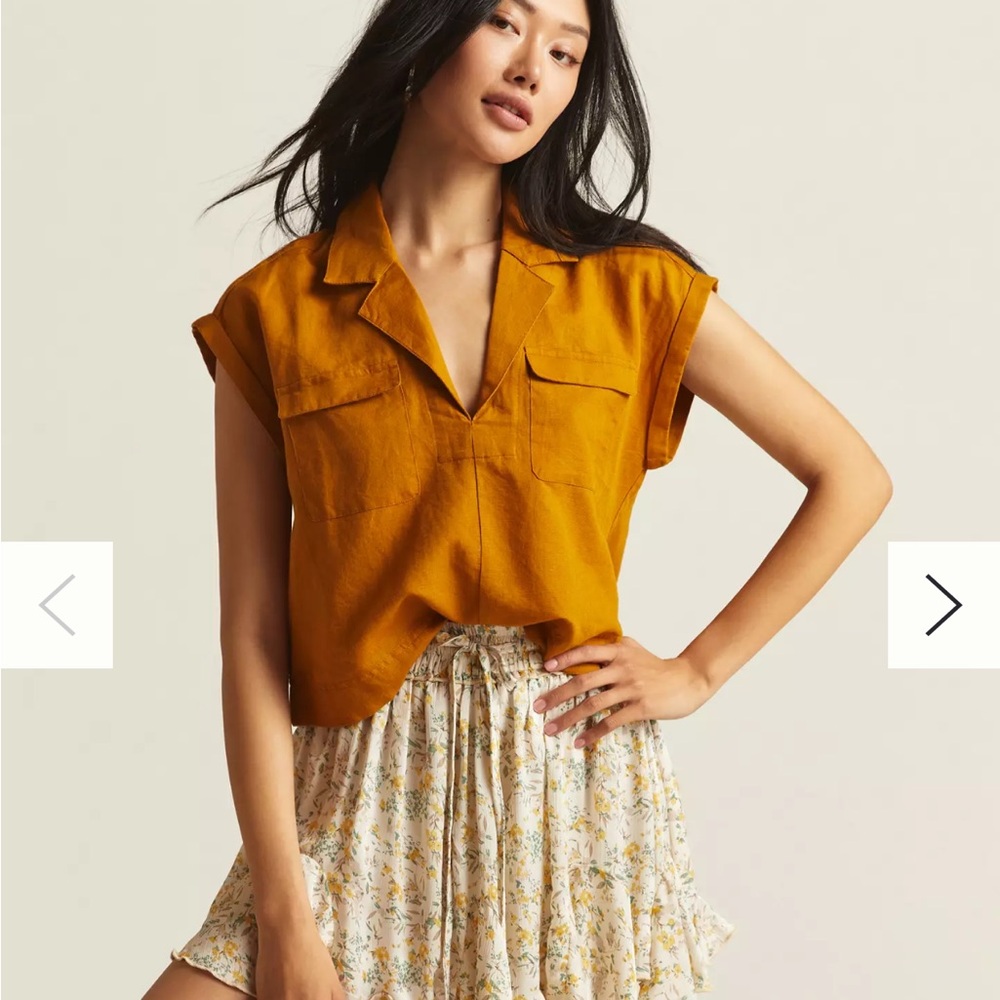 Anthropologie Mustard Blouse